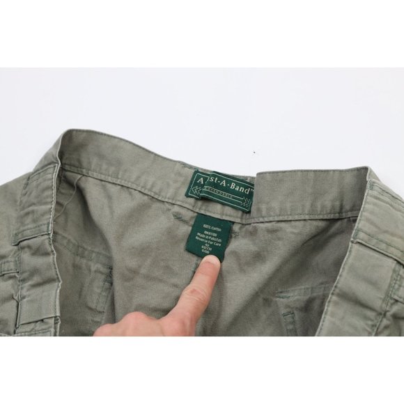 Vintage 90s Streetwear Mens Size 42 Faded Above Knee Cargo Shorts Green Cotton - Picture 6 of 9